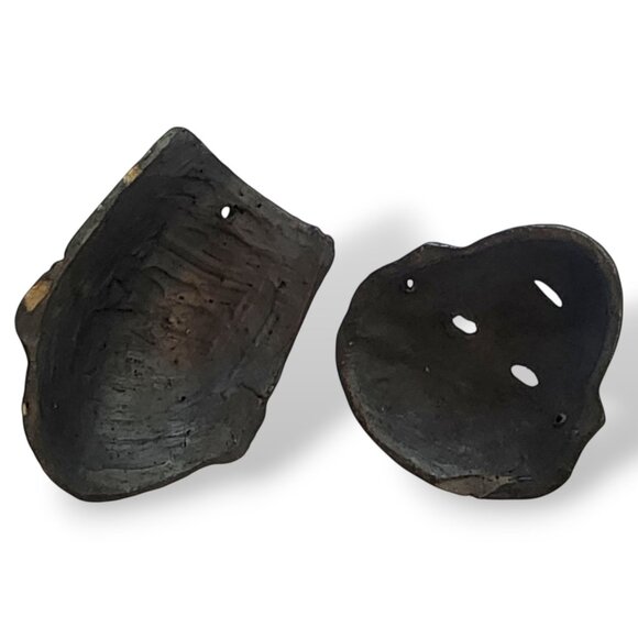 Vintage Mexican Clay Face Masks Set Folk Art Barro Negro Handcrafted Wall Decor - Picture 2 of 6
